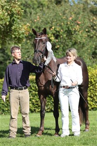 Silver medal mare Diva Unik; Owner Morten Skov and Gitte